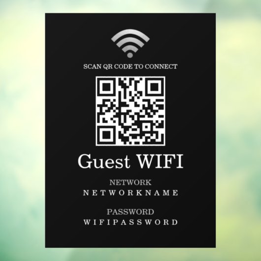 Wifi Wachtwoord en Netwerk Gepersonaliseerde QR Co Raamsticker (Vel 3)