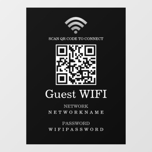 Wifi Wachtwoord en Netwerk Gepersonaliseerde QR Co Raamsticker (Vel)
