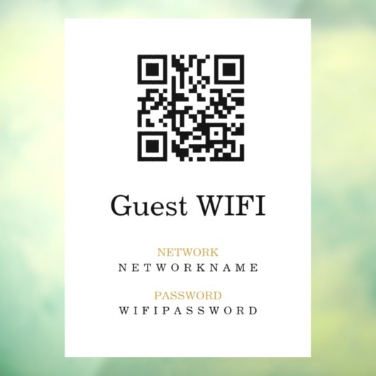 Wifi Wachtwoord en Netwerk Gepersonaliseerde QR Co Raamsticker (Vel 3)