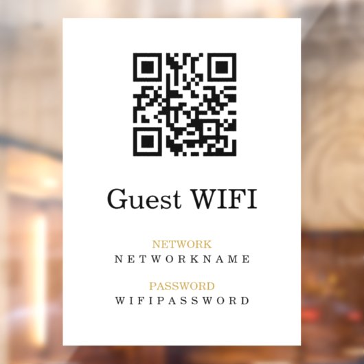 Wifi Wachtwoord en Netwerk Gepersonaliseerde QR Co Raamsticker (Vel 2)