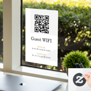 Wifi Wachtwoord en Netwerk Gepersonaliseerde QR Co Raamsticker
