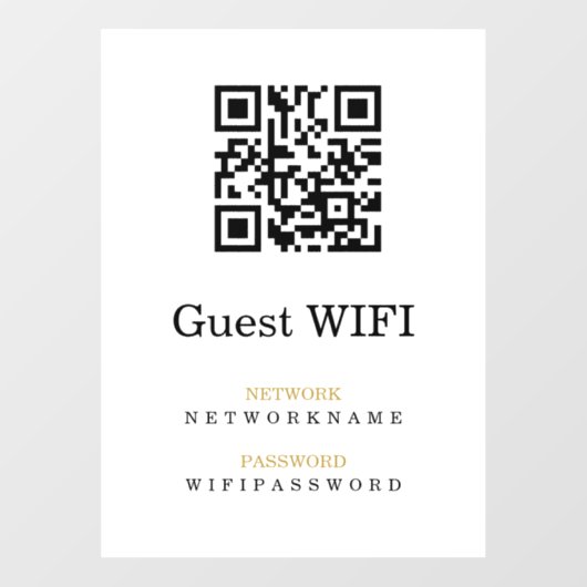 Wifi Wachtwoord en Netwerk Gepersonaliseerde QR Co Raamsticker (Vel)