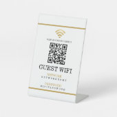 Wifi Wachtwoord en Netwerk Gepersonaliseerde QR Co Reclamebord Met Voetstuk (Voorkant)