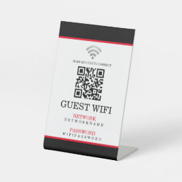 Wifi Wachtwoord en Netwerk Gepersonaliseerde QR Co Reclamebord Met Voetstuk
