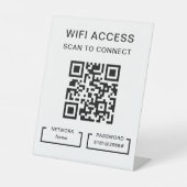 WiFi-wachtwoord en netwerk gepersonaliseerde QR-co Reclamebord Met Voetstuk (Voorkant)
