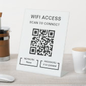 WiFi-wachtwoord en netwerk gepersonaliseerde QR-co Reclamebord Met Voetstuk (Insitu)
