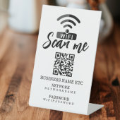 Wifi Wachtwoord en Netwerk Gepersonaliseerde QR Co Reclamebord Met Voetstuk
