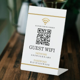 Wifi Wachtwoord en Netwerk Gepersonaliseerde QR Co Reclamebord Met Voetstuk