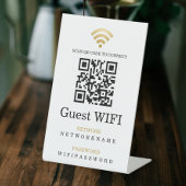 Wifi Wachtwoord en Netwerk Gepersonaliseerde QR Co Reclamebord Met Voetstuk