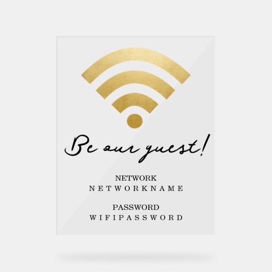 Wifi wachtwoord en netwerk op maat acryl bord (Voorkant)