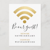 Wifi wachtwoord en netwerk op maat briefkaart (Voorkant)