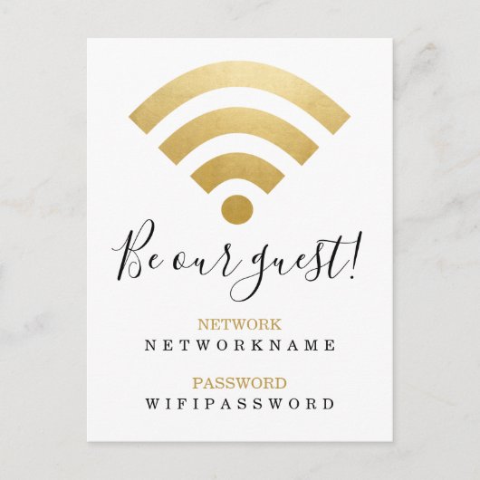 Wifi wachtwoord en netwerk op maat briefkaart (Voorkant)