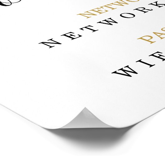 Wifi wachtwoord en netwerk op maat poster (Hoek)