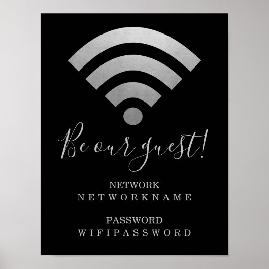 Wifi wachtwoord en netwerk op maat poster (Voorkant)