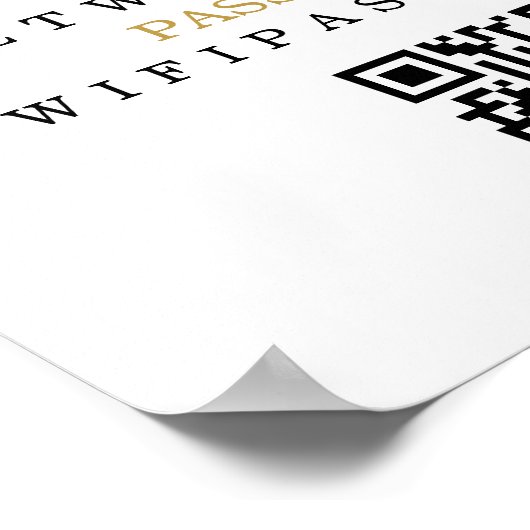 Wifi wachtwoord en netwerk op maat poster (Hoek)