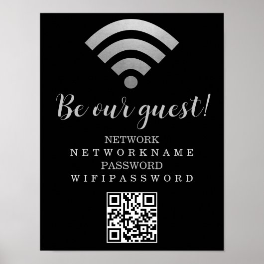 Wifi wachtwoord en netwerk op maat poster (Voorkant)