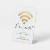 Wifi wachtwoord en netwerk op maat reclamebord met voetstuk (Voorkant)