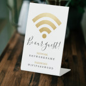 Wifi wachtwoord en netwerk op maat reclamebord met voetstuk