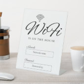 Wifi-wachtwoord en netwerkvoetstukbord reclamebord met voetstuk (Insitu)