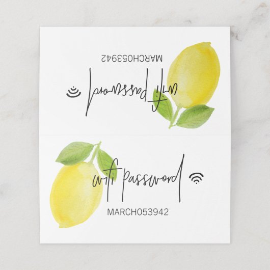 WIFI-WACHTWOORD-gebundeld bureaubord Plaatskaartje (Buitenkant ongevouwen)