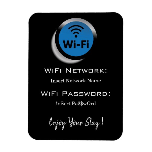 wifi wachtwoord gegevens zwart magneet (Verticaal)