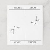 WIFI WACHTWOORD Gevouwen Tafel Top Sign Gevouwen K Plaatskaartje (Buitenkant ongevouwen)