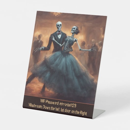 WiFi Wachtwoord Halloween Dance Party Reclamebord Met Voetstuk (Voorkant)