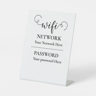 WiFi-wachtwoord kalligrafie Reclamebord Met Voetstuk