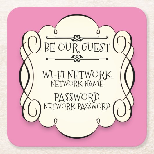 WiFi-wachtwoord Kartonnen Onderzetters (Voorkant)