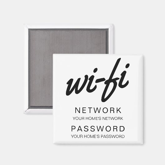 WiFi-wachtwoord Koelkast Magneet (Voorkant / Achterkant)
