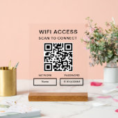 WiFi-wachtwoord & netwerk Gepersonaliseerde QR-cod Acryl Bord (Huwelijk)