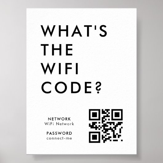 Wifi Wachtwoord | QR Code Scan om te Verbinden Poster (Voorkant)
