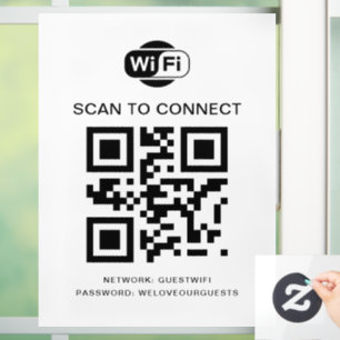 Wifi Wachtwoord   QR Code Scan om te Verbinden Raamsticker