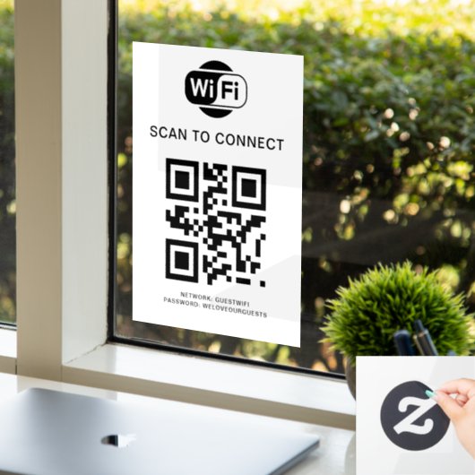 Wifi Wachtwoord | QR Code Scan om te Verbinden Raamsticker (Kantoor)