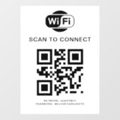 Wifi Wachtwoord | QR Code Scan om te Verbinden Raamsticker (Vel)