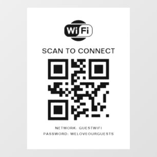 Wifi Wachtwoord   QR Code Scan om te Verbinden Raamsticker