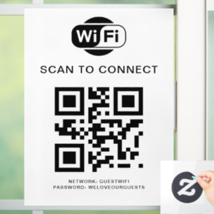 Wifi Wachtwoord QR Code Scan om te Verbinden Raamsticker