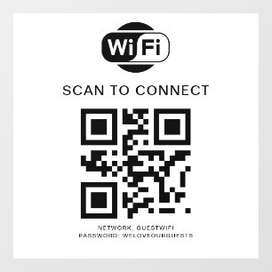 Wifi Wachtwoord   QR Code Scan om te Verbinden Raamsticker