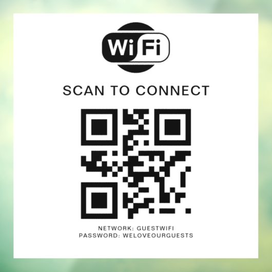 Wifi Wachtwoord | QR Code Scan om te Verbinden Raamsticker (Vel 3)