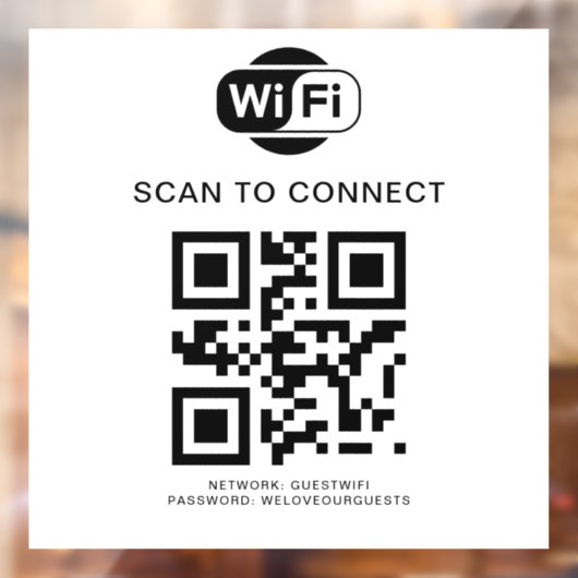 Wifi Wachtwoord | QR Code Scan om te Verbinden Raamsticker (Vel 2)