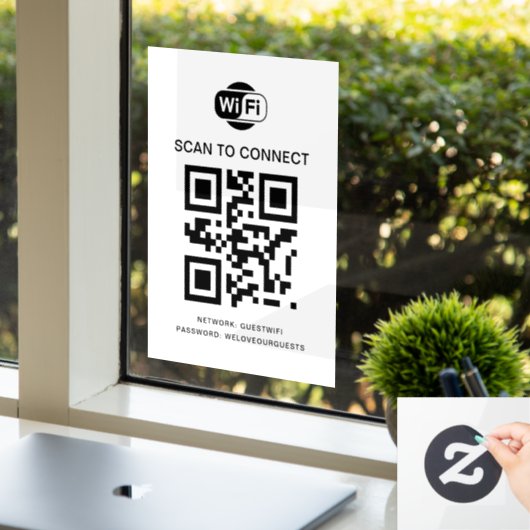 Wifi Wachtwoord | QR Code Scan om te Verbinden Raamsticker (Kantoor)