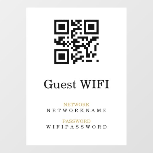 Wifi Wachtwoord | QR Code Scan om te Verbinden Raamsticker (Vel)