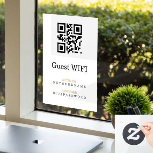 Wifi Wachtwoord | QR Code Scan om te Verbinden  Raamsticker (Kantoor)