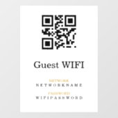 Wifi Wachtwoord | QR Code Scan om te Verbinden  Raamsticker (Vel)