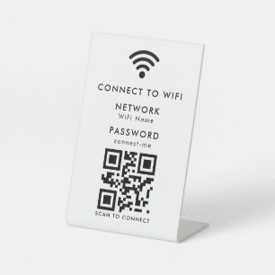 Wifi Wachtwoord   QR Code Scan om te Verbinden  Reclamebord Met Voetstuk