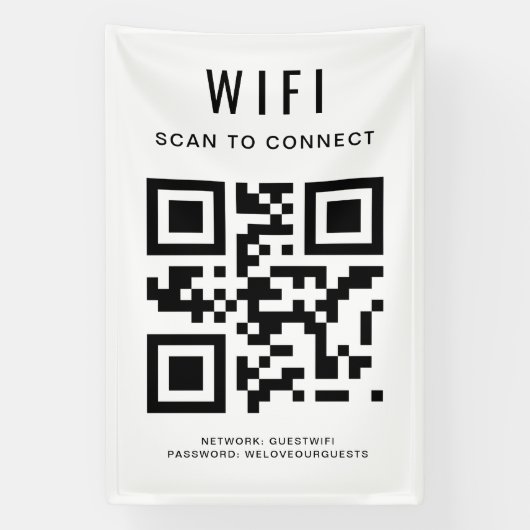 Wifi-wachtwoord | QR-code scannen om te verbinden Spandoek (Verticaal)