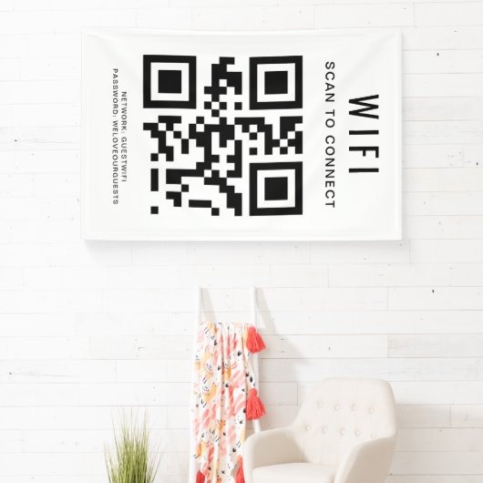 Wifi-wachtwoord | QR-code scannen om te verbinden Spandoek (Insitu)