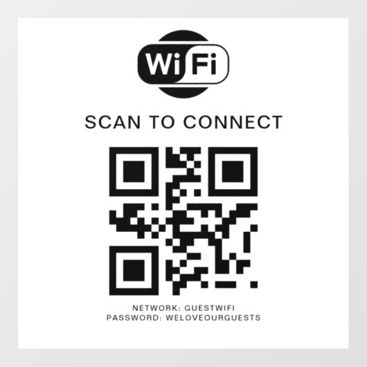 Wifi-wachtwoord | QR-code scannen om verbinding te Raamsticker (Vel)