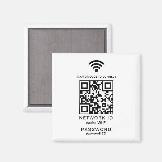 WiFi Wachtwoord QR Code Scanner Gast WiFi Wachtwoo Magneet (Voorkant / Achterkant)