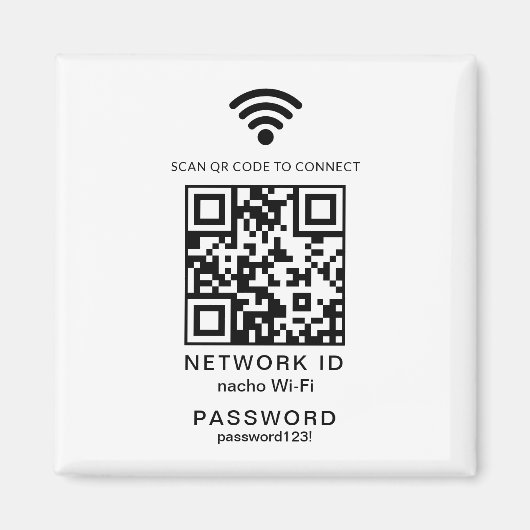 WiFi Wachtwoord QR Code Scanner Gast WiFi Wachtwoo Magneet (Voorkant)